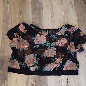 Torrid Floral Black Sheer Women's Cami Top